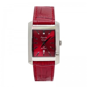 Alexandre Christie AC 1022 Silver Red Leather Lady MDLSSRE
